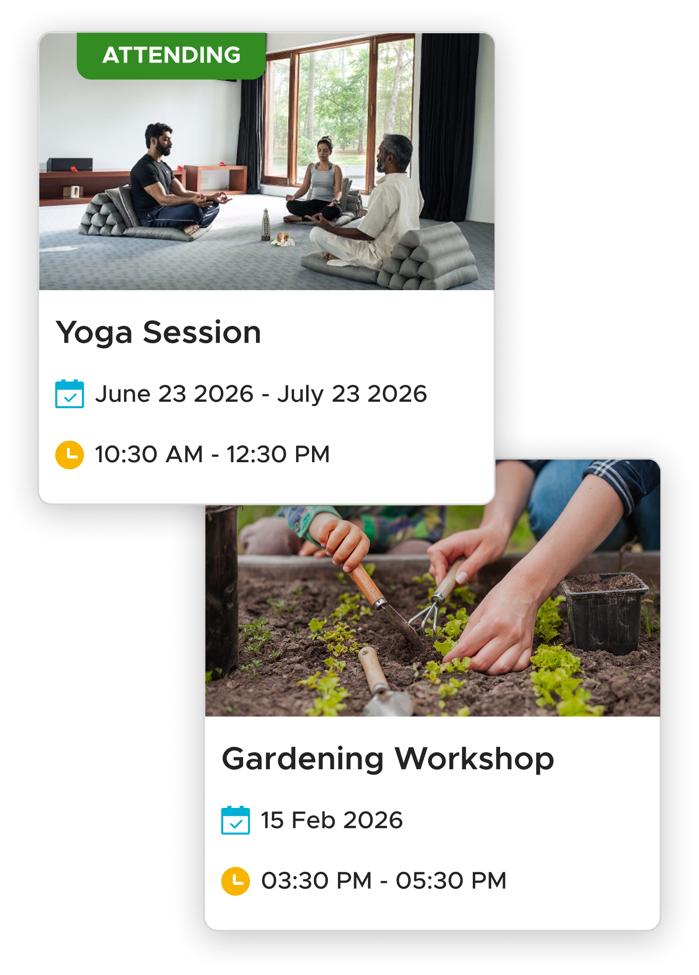 Residents publishing their own events mockup