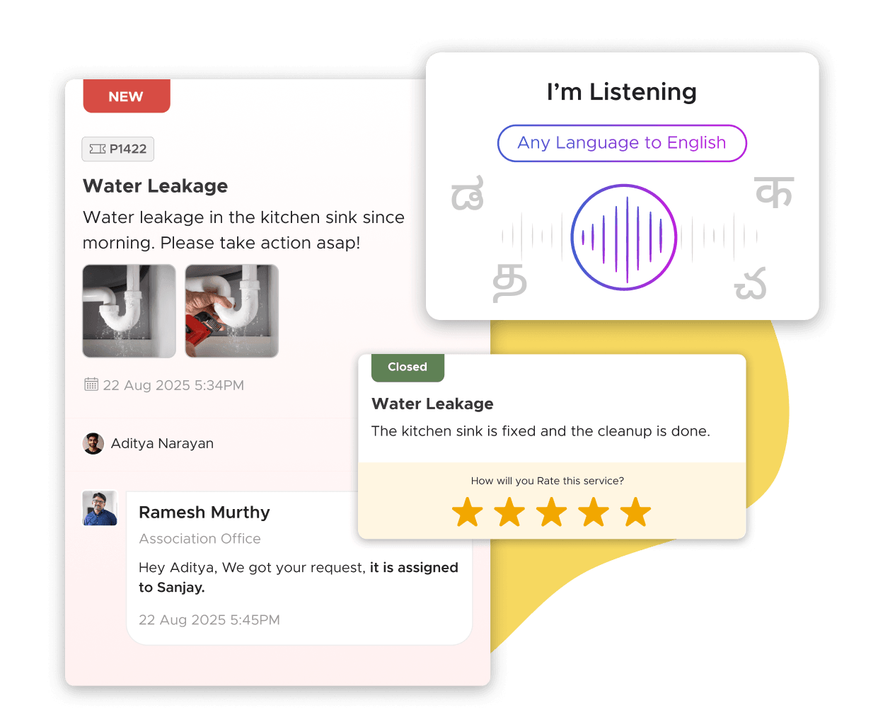 Voice AI-Enabled Helpdesk mockup