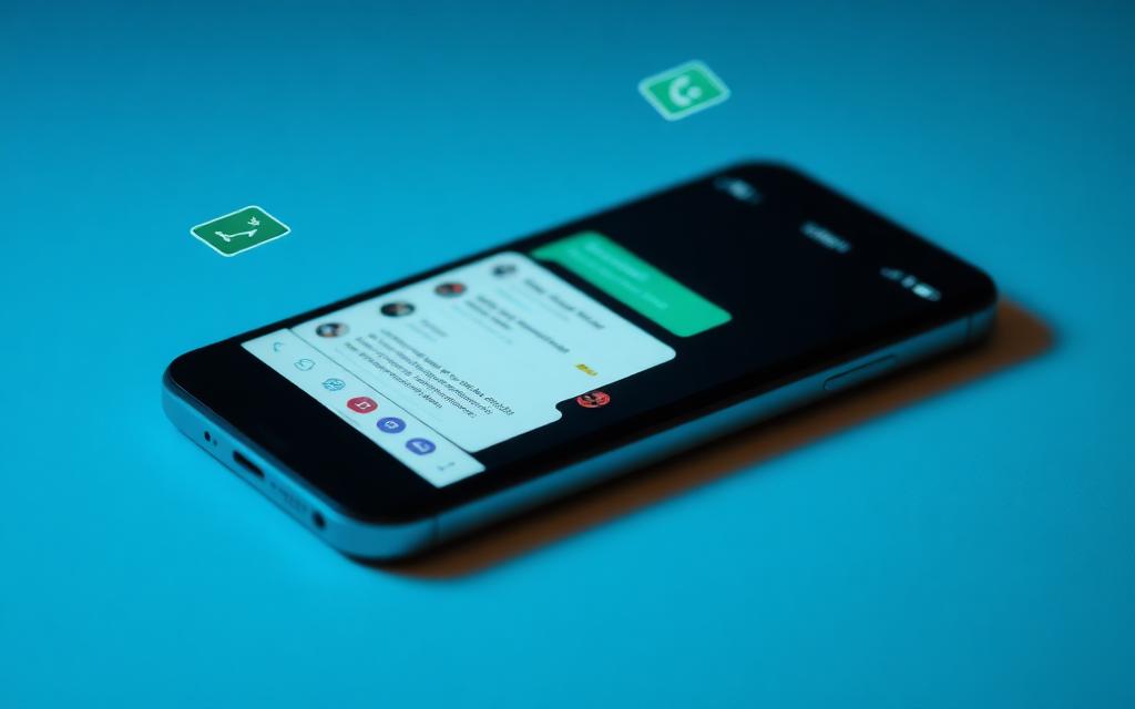 Smartphone showing community communication app